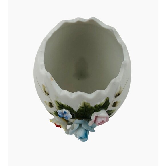 Vintage Lefton China Floral Egg Vase Hand Painted Porcelain Collectible 2592 - Picture 7 of 10